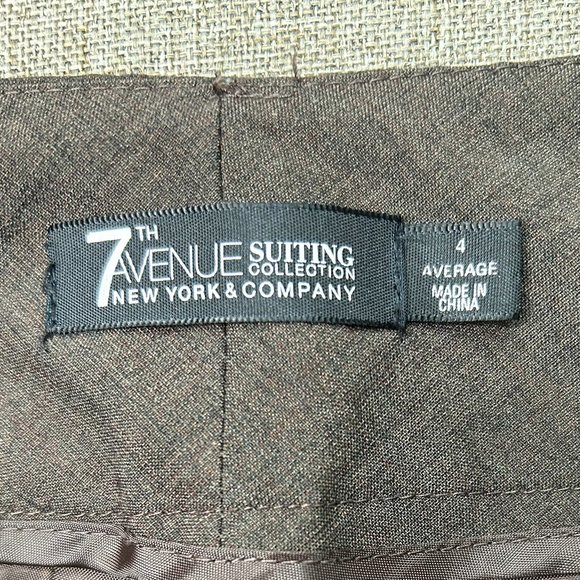 7th Avenue New York & Company Dress Pants Women's 4 Straight Leg Brown Office - Picture 7 of 14